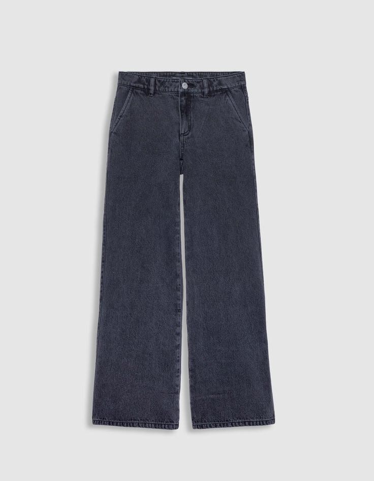 Jean large noir fille-2 Jean large noir fille-2