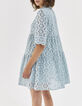 Vestido corto almendra bordados mujer-3