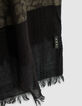 Fular caqui oscuro jacquard leopardo hombre-3
