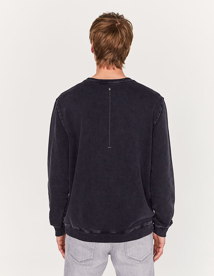 Men’s black faded sweatshirt fabric sweatshirt-3