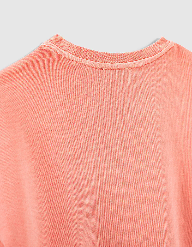 Girls’ dark coral sweatshirt with embroidered slogan-5