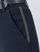 Pantalón de traje recto azul marino rayas tenis mujer-4