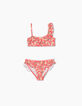 Maillot de bain 2 pièces rose imprimé fille -1