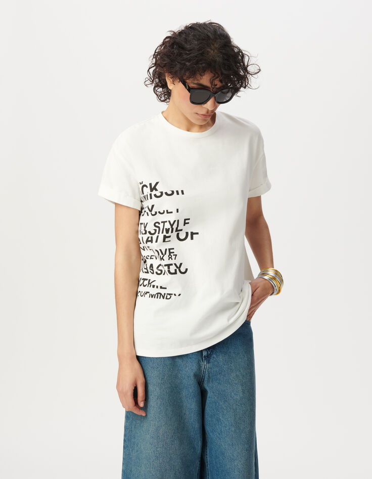 Tee-shirt col rond blanc visuel messages-3 Tee-shirt col rond blanc visuel messages-3