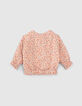 Baby girls' ecru/print reversible cardigan-8