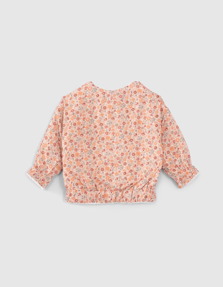 Baby girls' ecru/print reversible cardigan-8