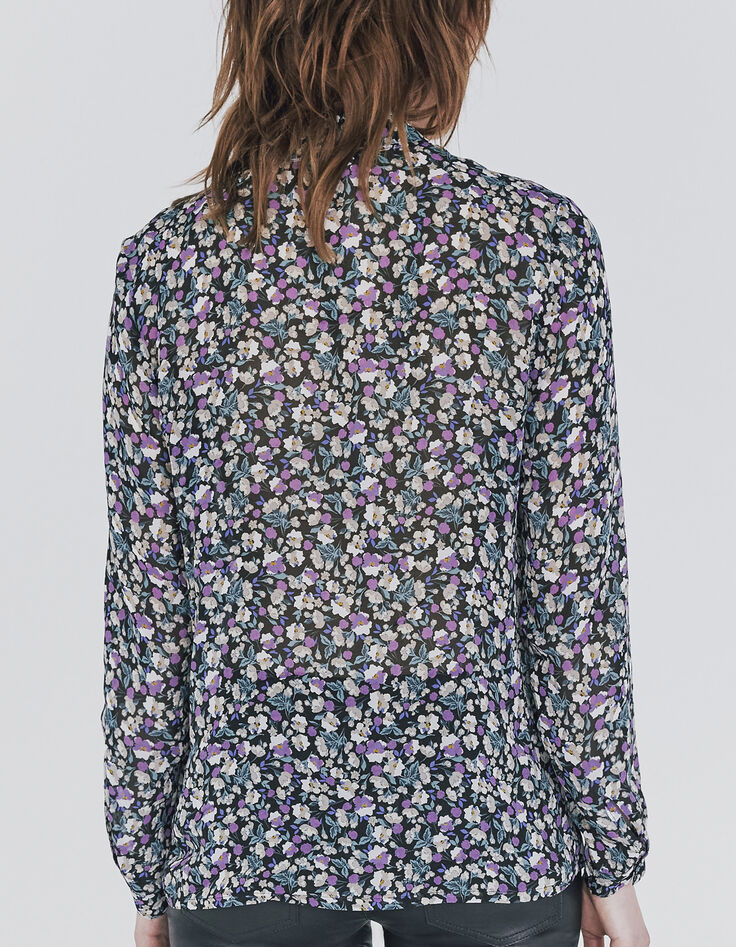Hemd in viscose print ruiker bloemen dames-3