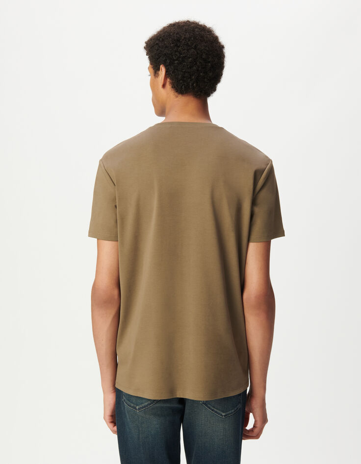 Men’s beige ABSOLUTE DRY T-shirt with logo detail-3