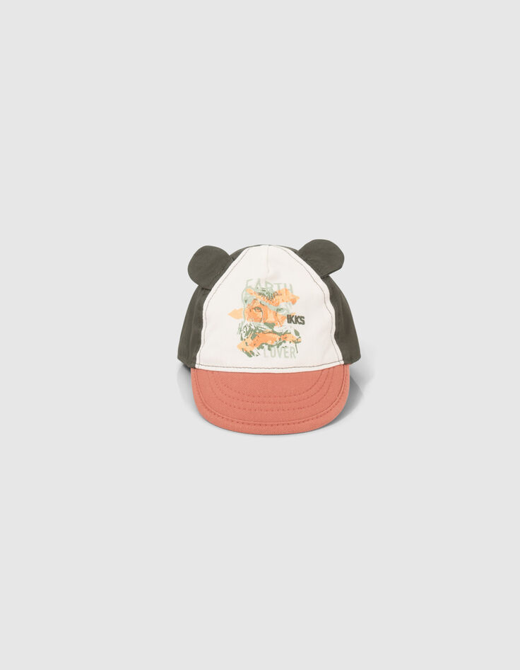 Orangefarbene, weiße und khaki Schirmmütze für Babyjungen-2