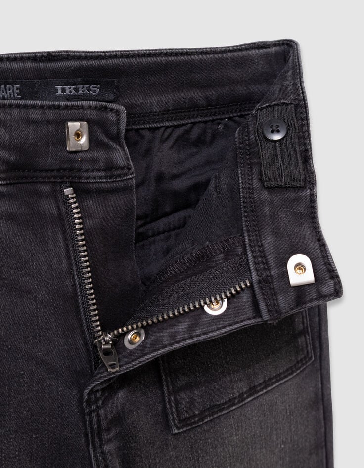 Girls’ grey flared jeans with visible buttons-8 Girls’ grey flared jeans with visible buttons-8