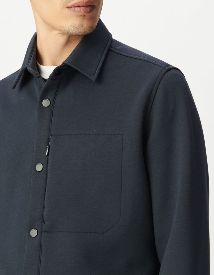 Men’s navy EASY CARE overshirt with zipped pocket-4 Men’s navy EASY CARE overshirt with zipped pocket-4
