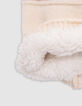 Ecru lurex gestreifte Strickmütze Baby Mädchen-5