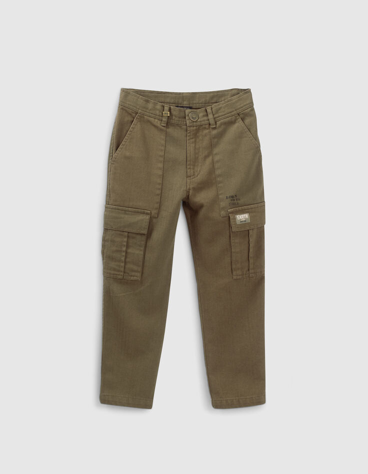Boys’ khaki chevron combat trousers-1