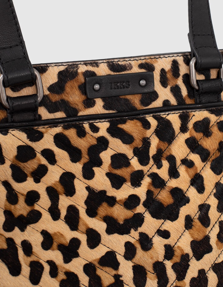 Leren shopper DE 1440 LEOPARD visgraatdoorstikking dames-4