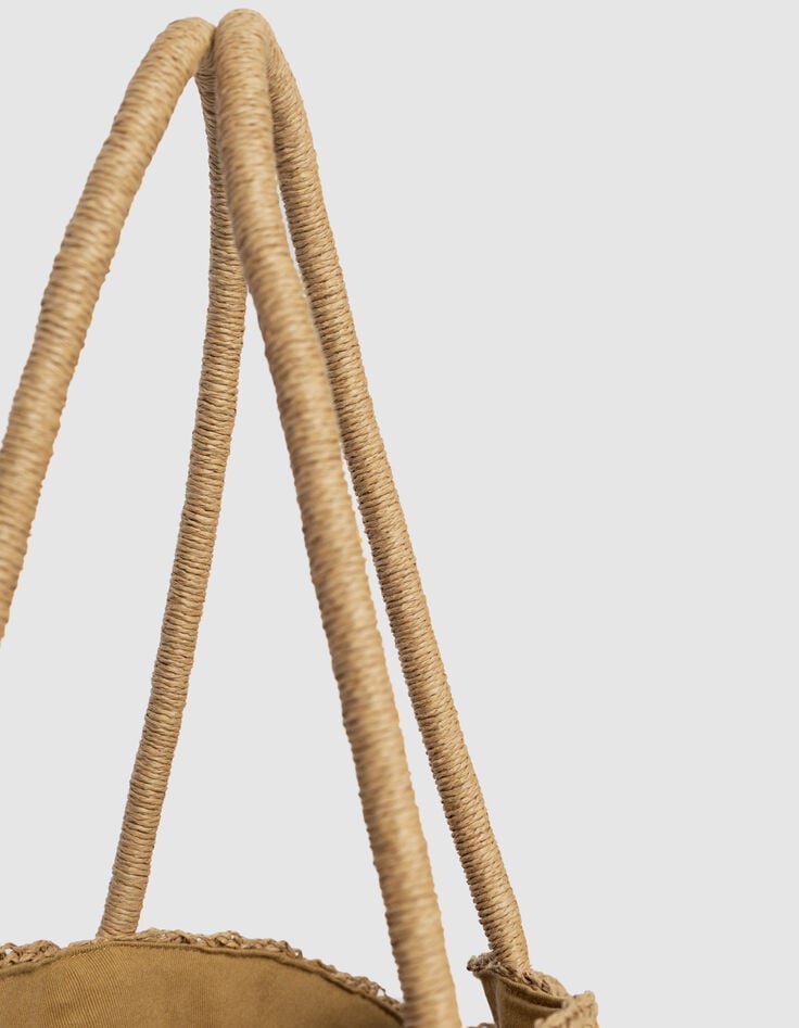 Camel woven raffia-style basket-6 Camel woven raffia-style basket-6