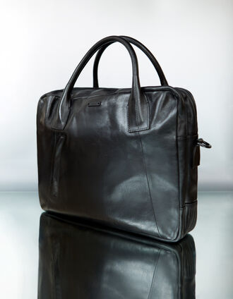 Men's black leather bag 