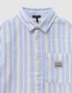Camisa azul con estampado de rayas para ni&ntilde;o-2