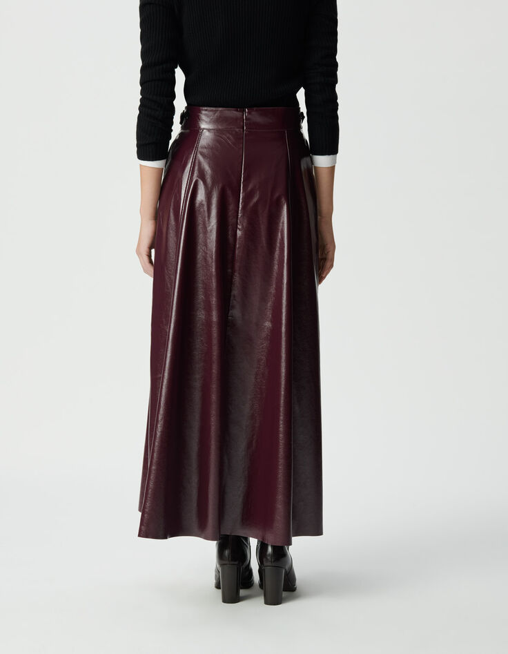 Jupe longue bordeaux vinyle Femme-3 Jupe longue bordeaux vinyle Femme-3