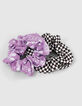 Girls’ black and white checkerboard/pink scrunchies-2
