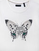 Visueel ecru vlinder-panter meisjes-T-shirt-2