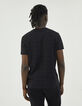 Tee-shirt noir à carreaux IKKS BETTER Homme-3