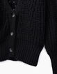 Zwart damesvest donzig tricot-2