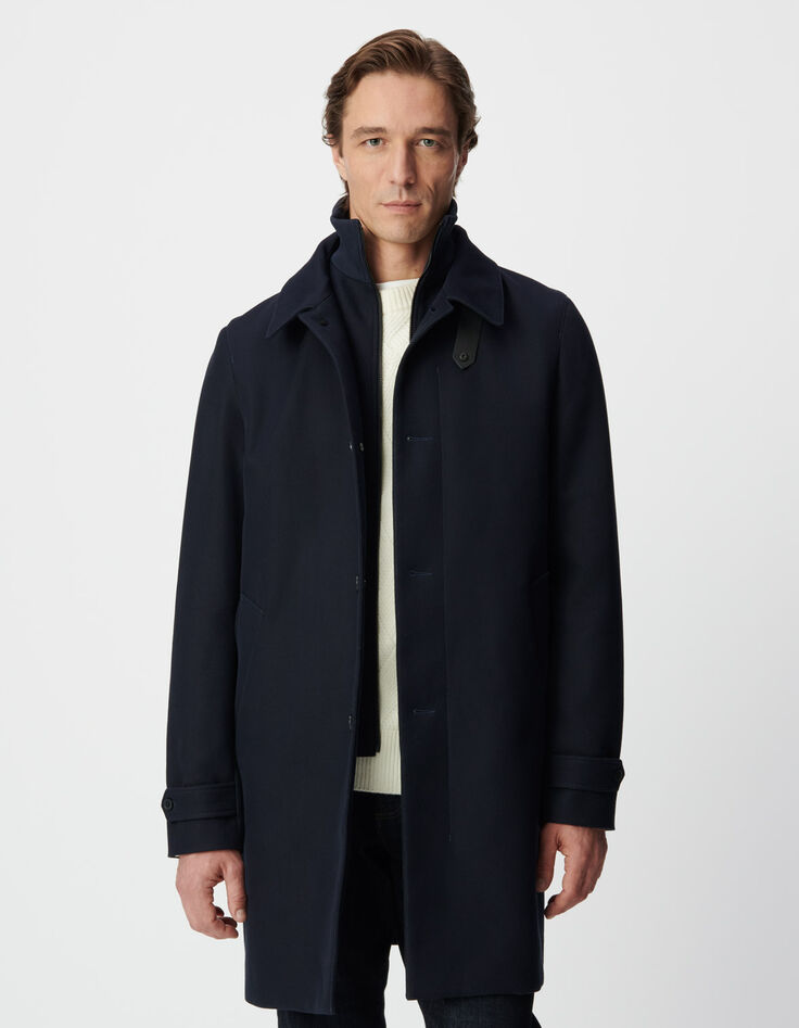 Men's blue trench coat with removable facing-2