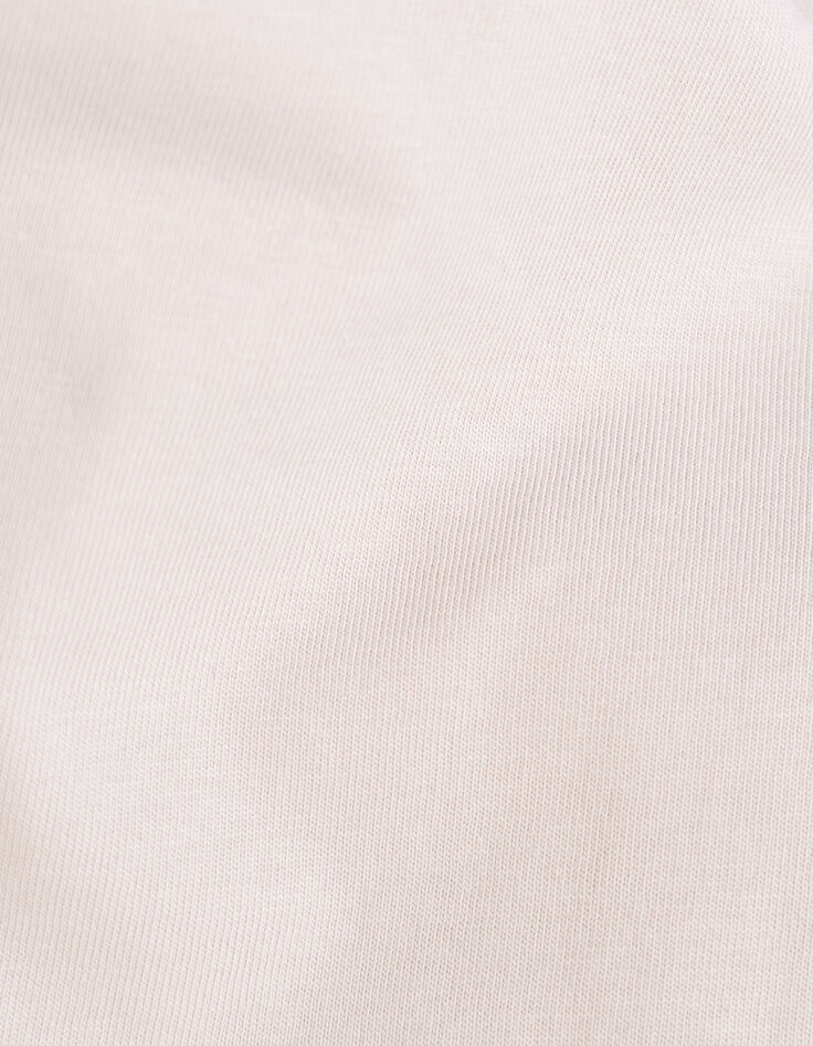 Beige T-shirt biokatoen zwarte tekst meisjes-7