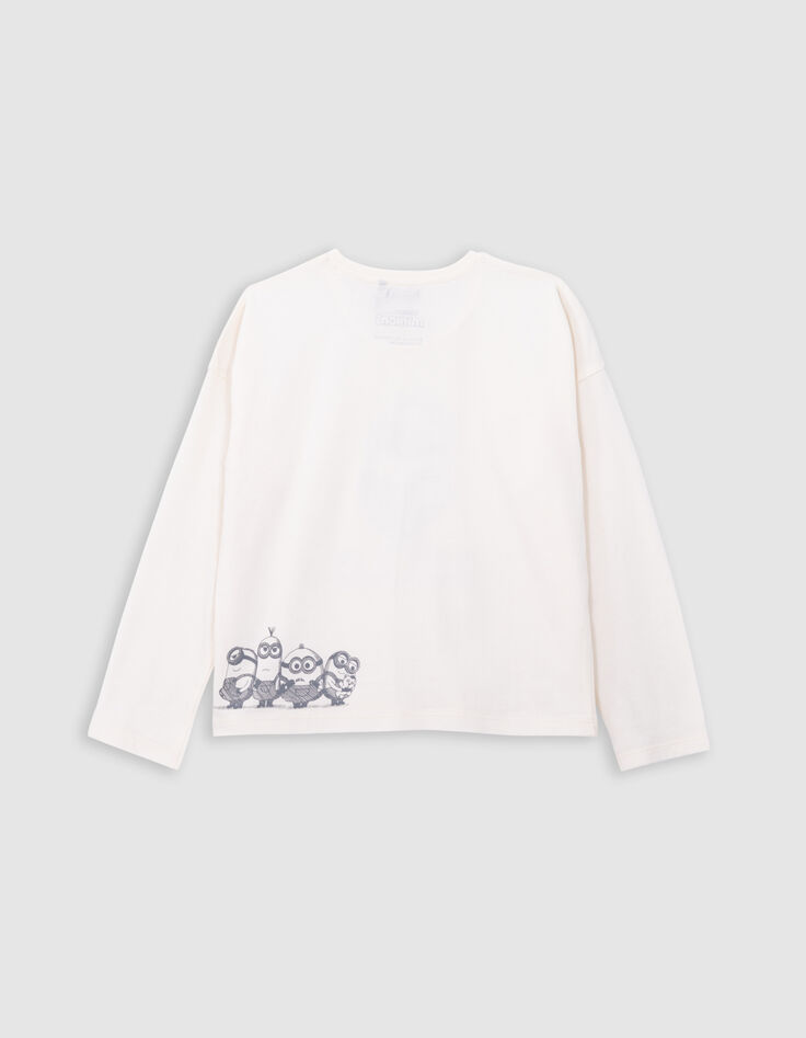 Camiseta crudo algodón mensaje MINIONS niña-3