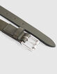 Men’s khaki textile belt with metal buckle-3