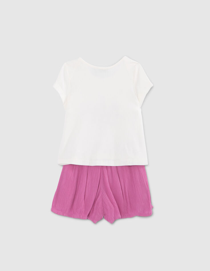 Conjunto camiseta, shorts y cinta bebé niña-3
