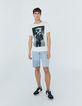 Herren-T-Shirt in Off White, Rocker-Blumen-Motiv, Bio-6