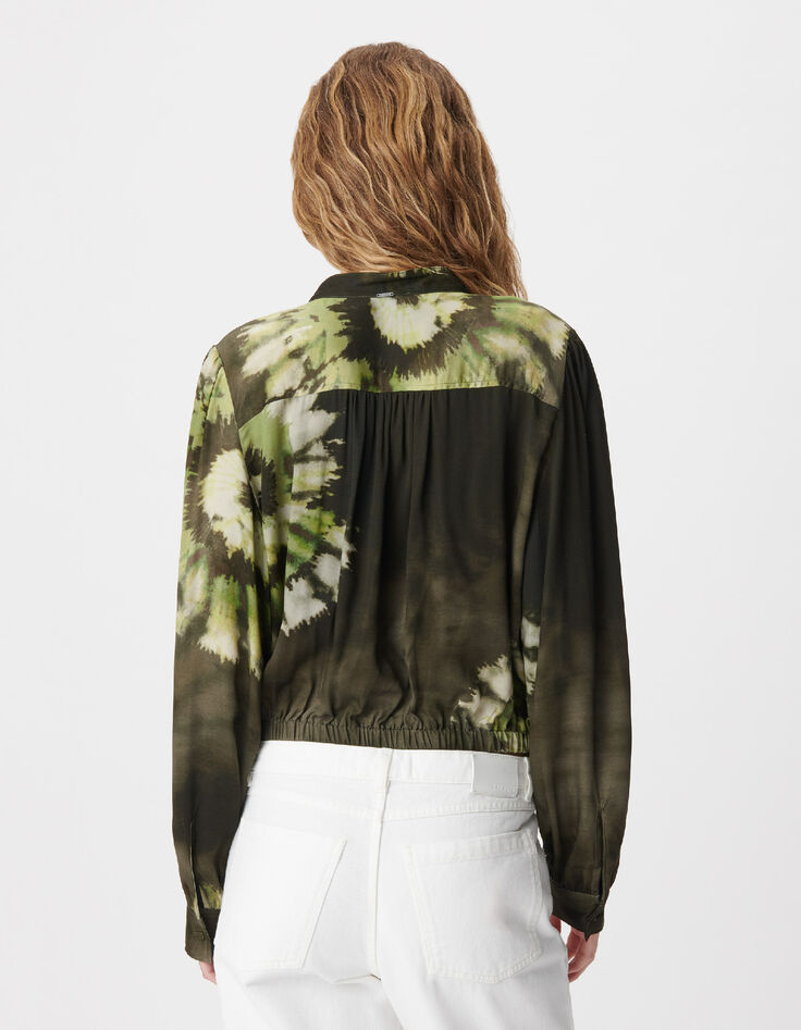 Women's tie and dye khaki shirt-4