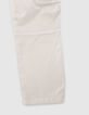 Boys’ beige CARGO trousers with elasticated waist-4