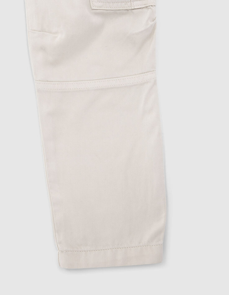 Boys’ beige CARGO trousers with elasticated waist-4