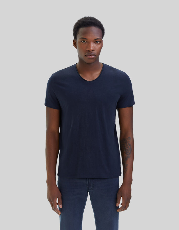 Blauw heren De Essential T-shirt - IKKS