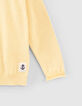 Pull jaune tricot message jacquard au dos garçon-7