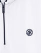 Polo blanc coton bio col zippé garçon-7