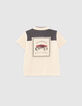 Polo beige maxi coton bio patch au dos bébé garçon-2