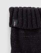 Girls’ dark navy glittery knit gloves-2