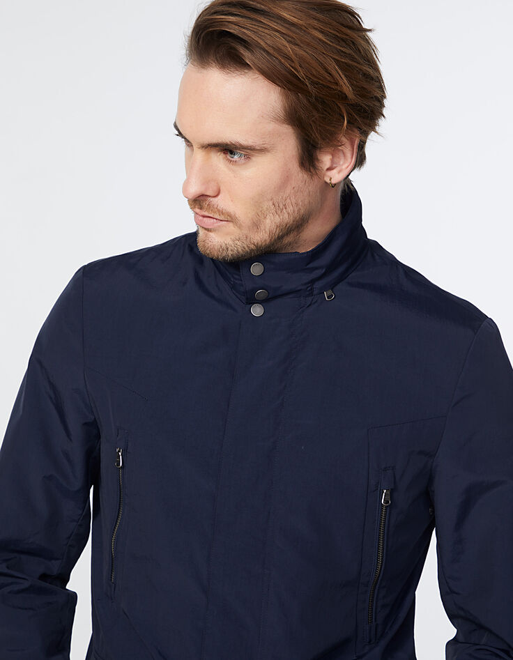 Men’s navy 4-pocket safari jacket-4