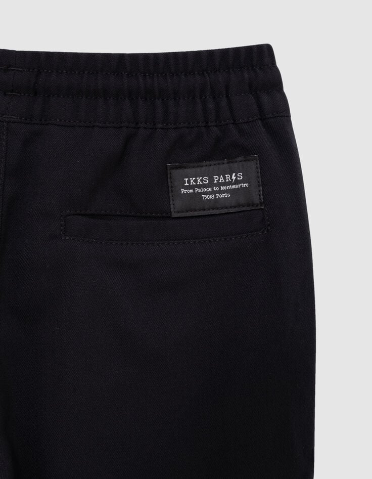 Pantalon BATTLE noir taille élastiquée garçon-6