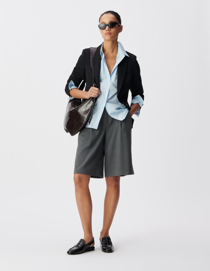 Ausgestattete schwarze Anzugjacke f&uuml;r Damen-1