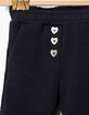 Navy broek in reliëfbreiwerk voor babymeisjes-2