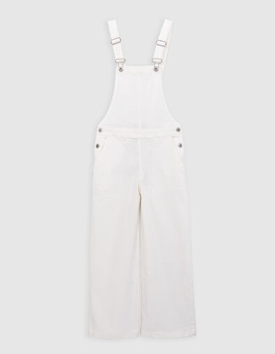 Girls' off-white upcycled denim dungarees - IKKS
