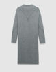 Robe pull grise tricot torsades placées Femme-7 Robe pull grise tricot torsades placées Femme-7