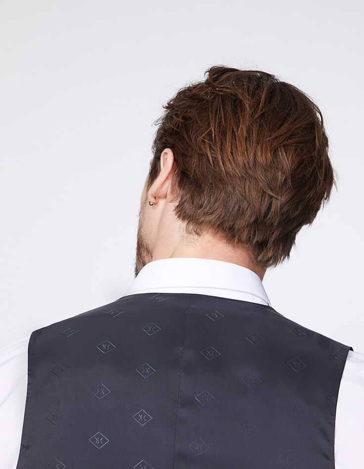 Men’s mouse grey check suit waistcoat-5 Men’s mouse grey check suit waistcoat-5