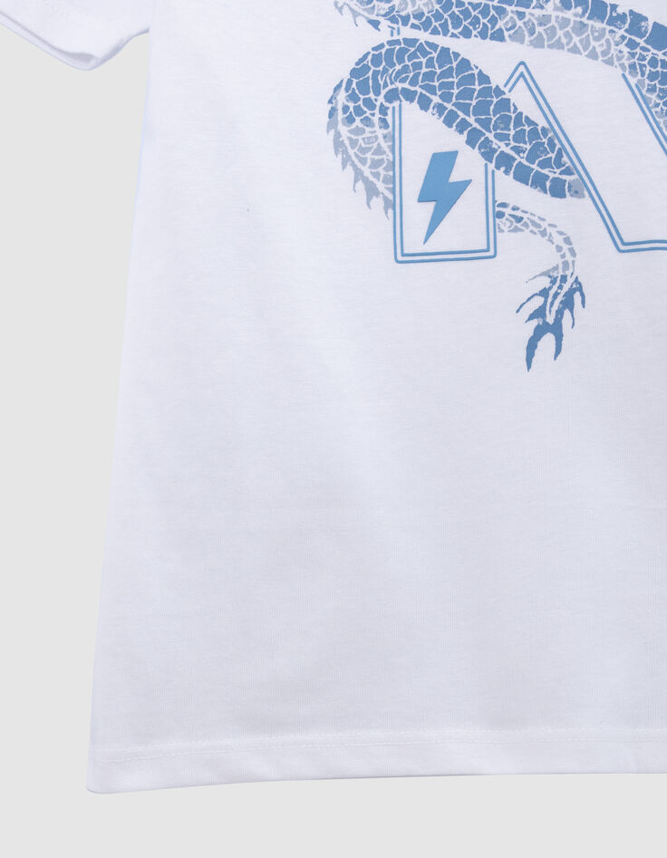 T-shirt blanc coton bio dragon-K garçon-5