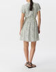 Robe blanche imprim&eacute; pois Femme-2