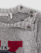 Jersey gris jaspeado punto con maxi bordados bebé niño-6